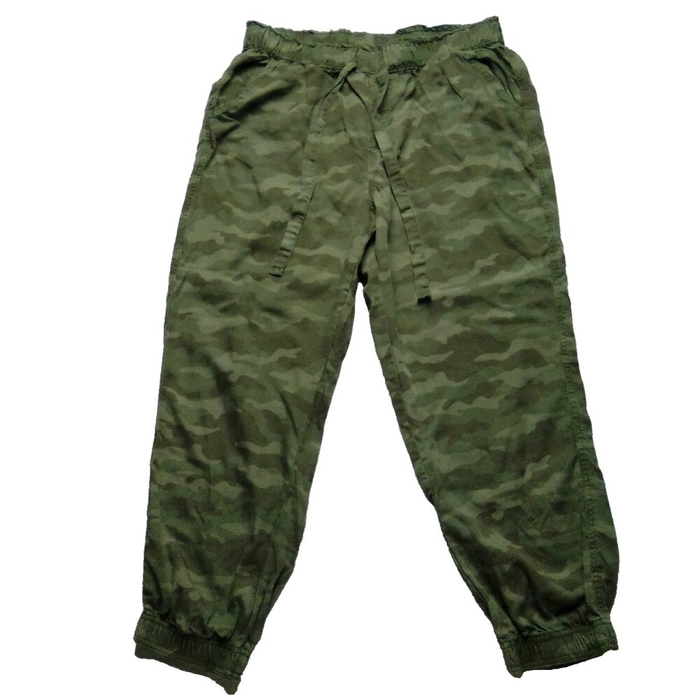 Knox Rose Women's Camo Drawstring Elastic Waist Jogger Causal  Pants Size Large